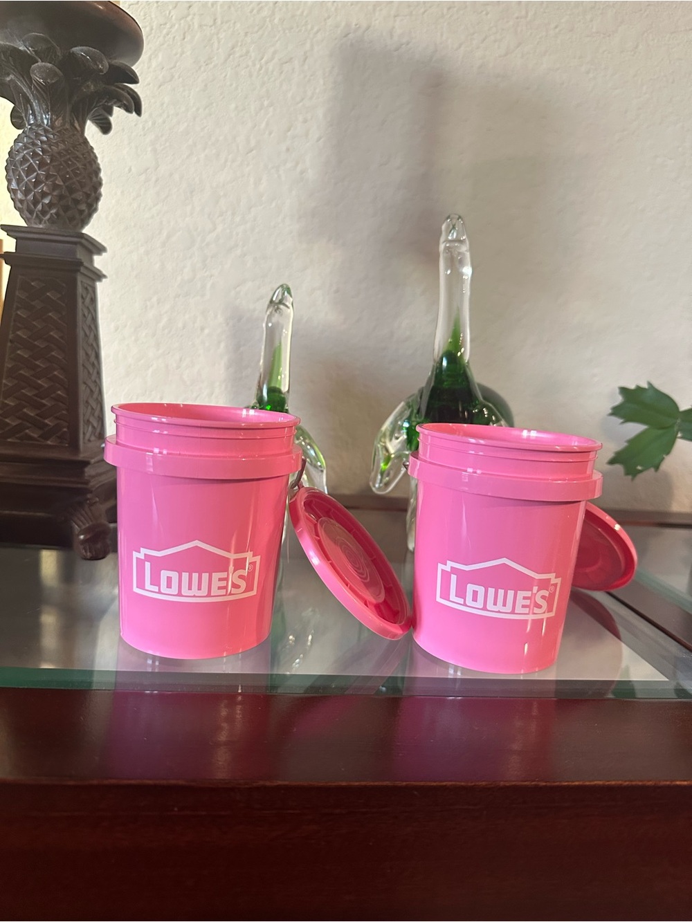 Two new Lowe’s pink mini buckets